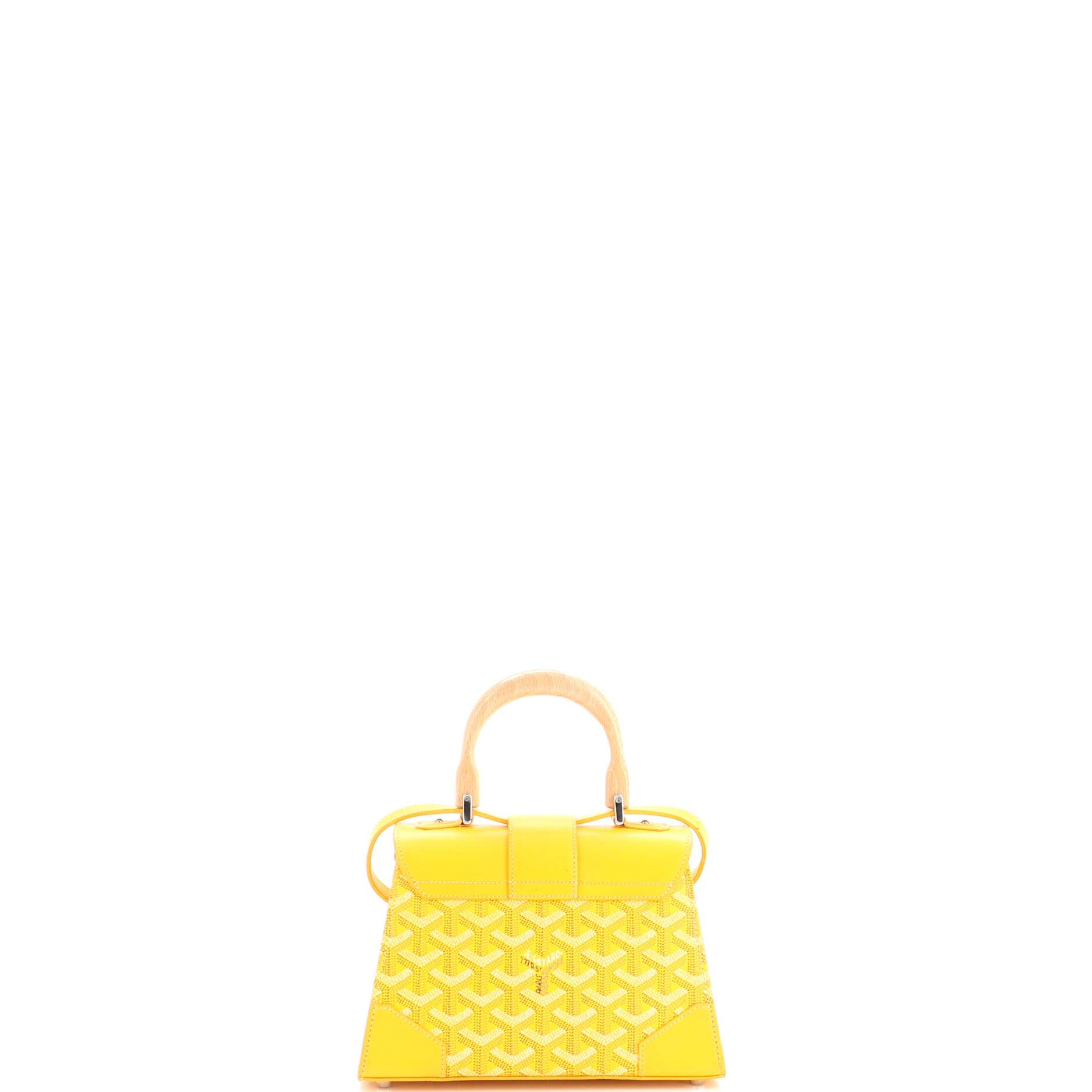 Structured Saigon Top Handle Bag Coated Canvas with Leather Mini, Alternate, color, Yellow