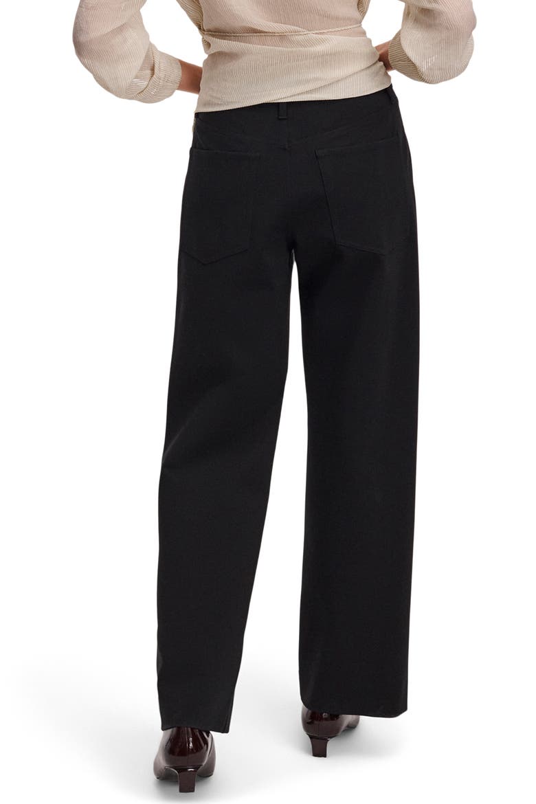 Cam High Waist Ponte Straight Leg Pants, Alternate, color, BLACK