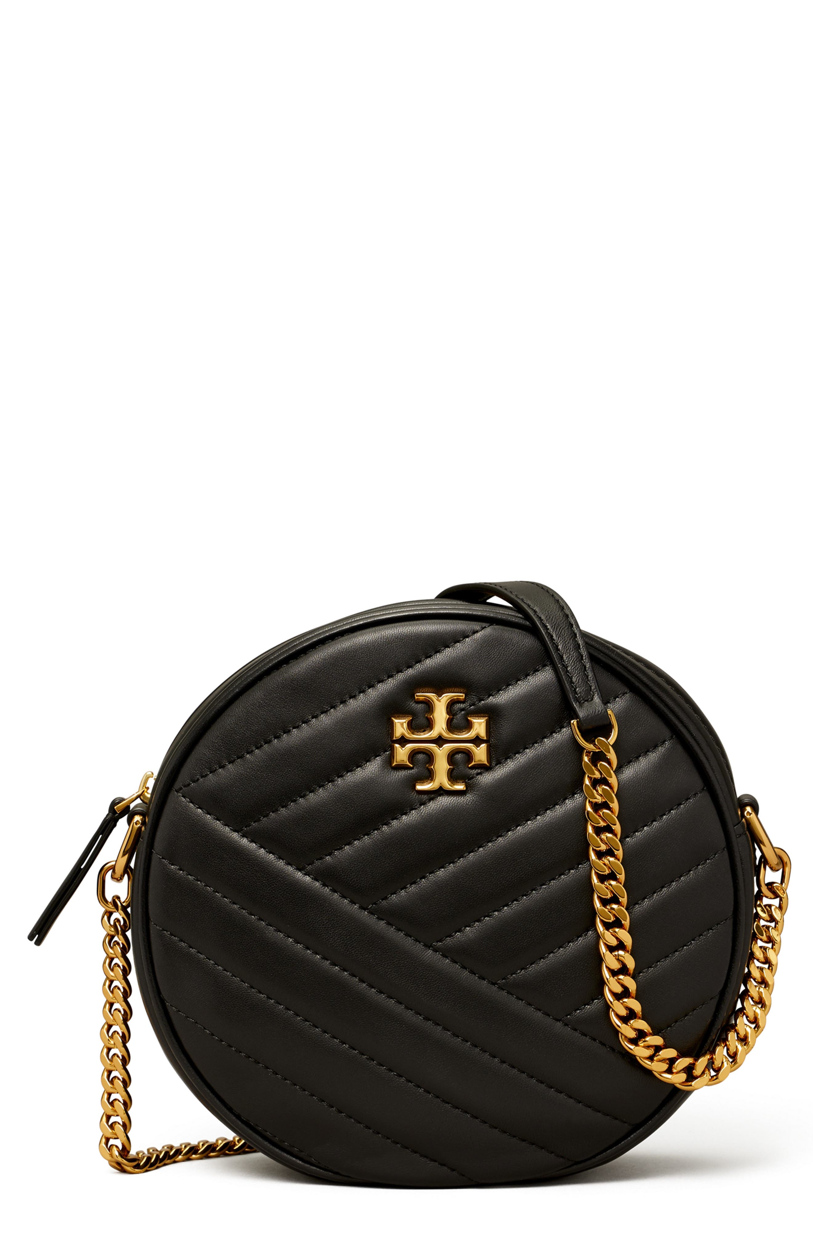 Tory Burch Kira Chevron Quilted Leather Circle Crossbody Bag, Main, color, 