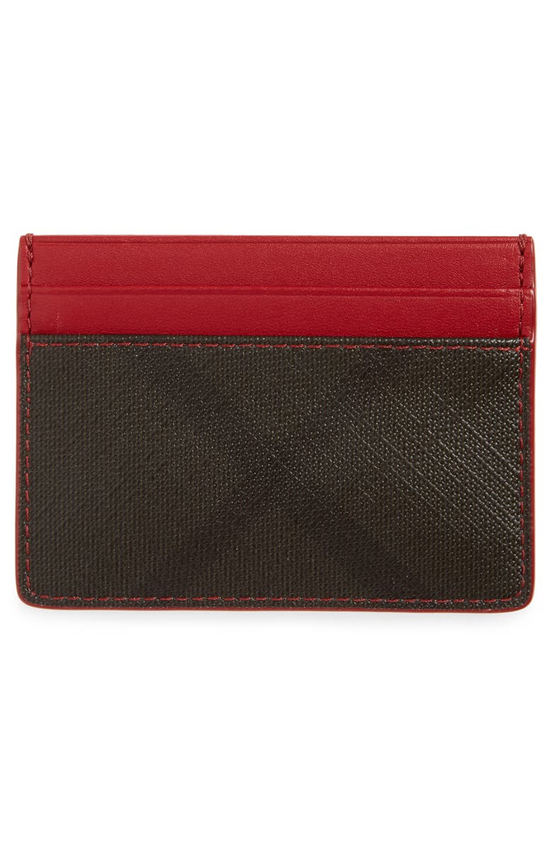Burberry Check Faux Leather Card Case, Alternate, color,