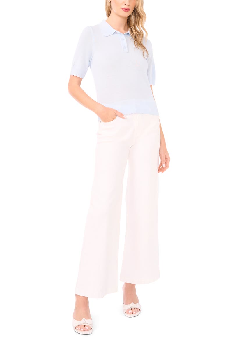 Scalloped Sweater Polo, Alternate, color, OCEAN AIR