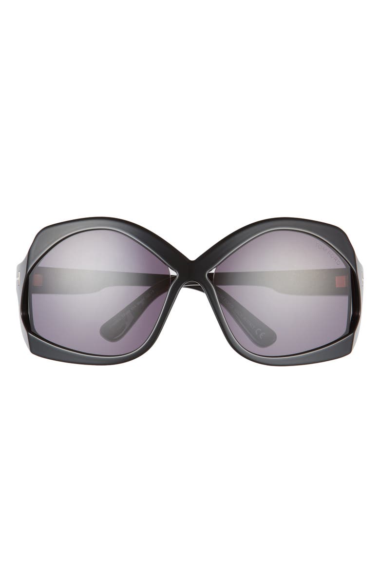 TOM FORD Cheyenne 68mm Oversize Butterfly Sunglasses, Main, color, 