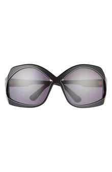 TOM FORD Cheyenne 68mm Oversize Butterfly Sunglasses