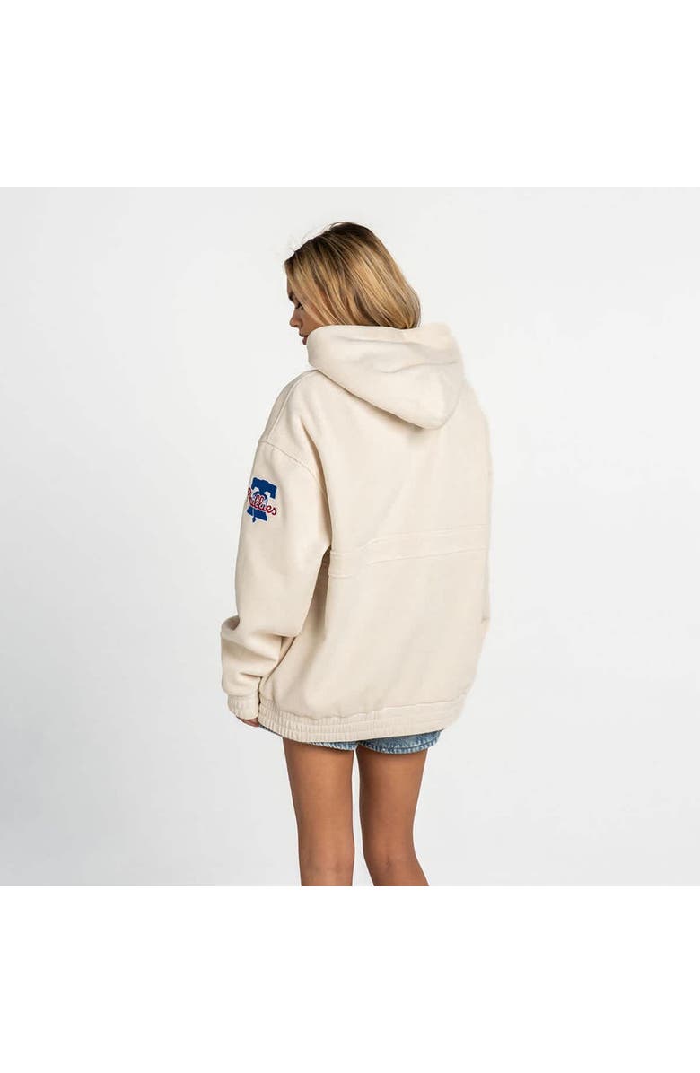 THE WILD COLLECTIVE Women's The Wild Collective  Cream Philadelphia Phillies Oversized Cord Hoodie, Alternate, color, Cream