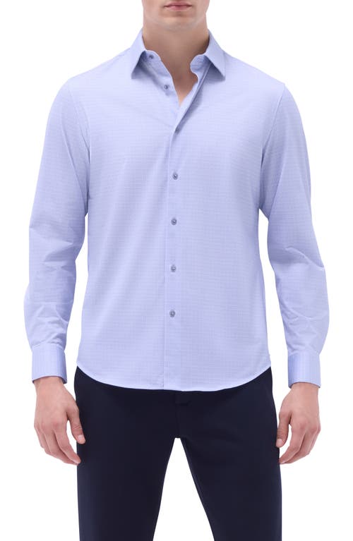 Bugatchi James Ooohcotton® Geo Print Button-up Shirt In Air Blue