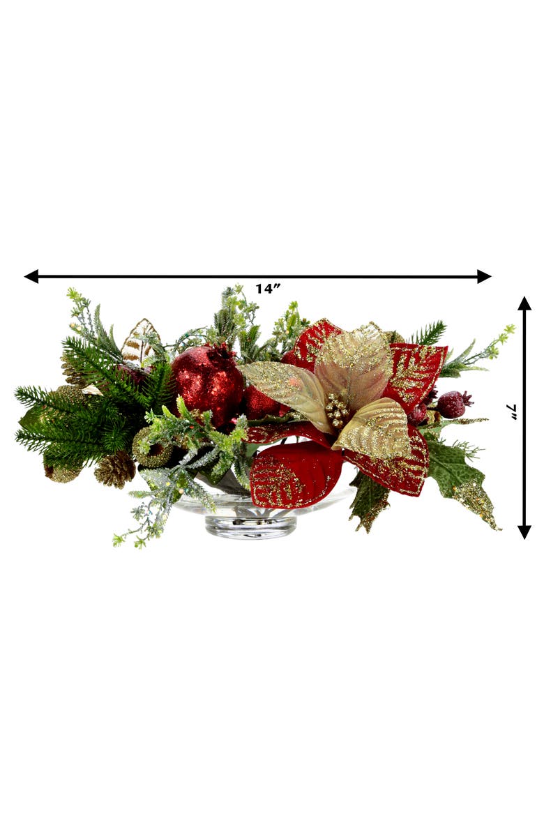 Large Poinsettia Centerpiece, Red, Alternate, color, Red