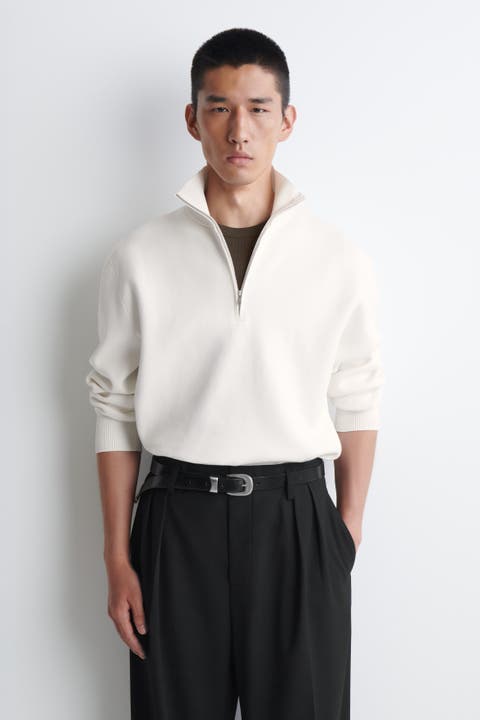 Double-faced Knitted Half-zip Sweater