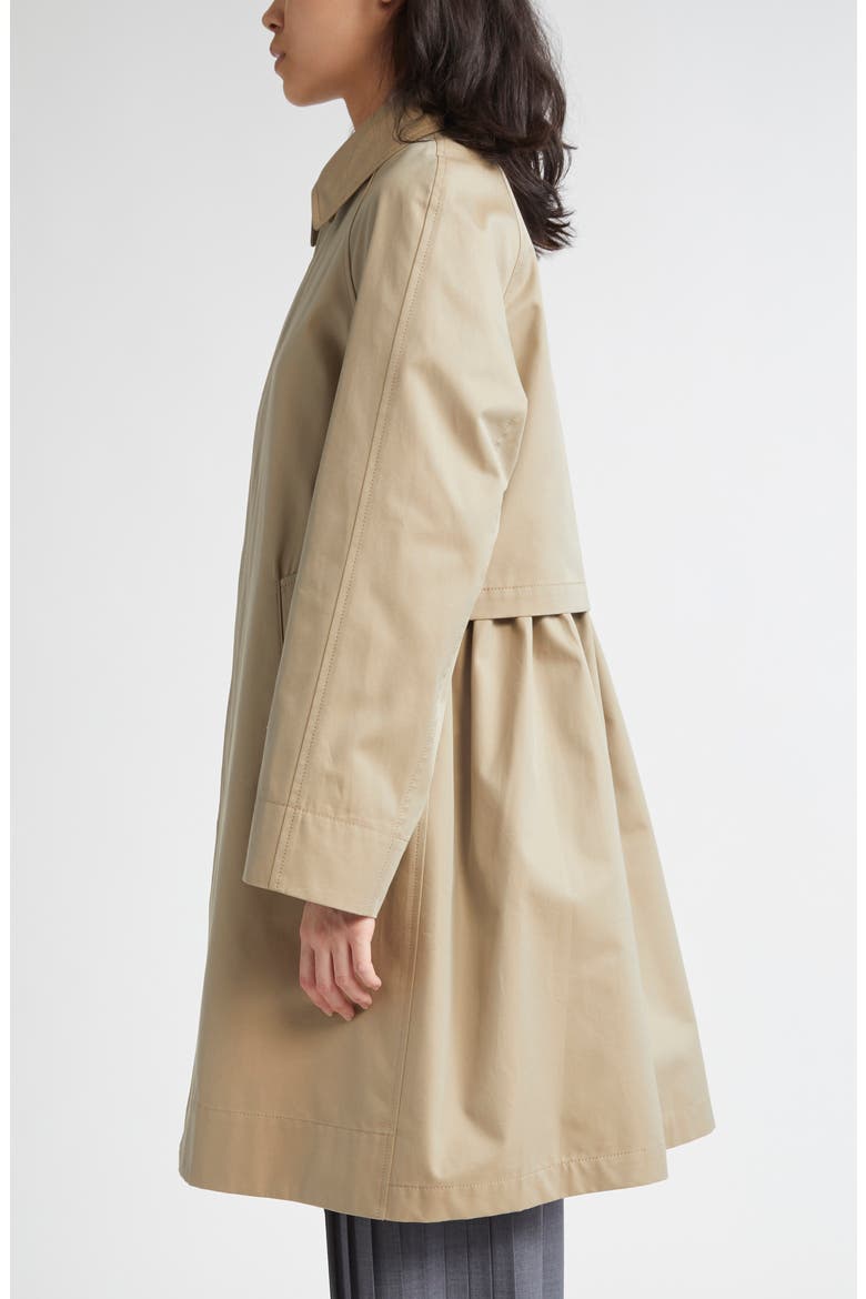 Gathered Cotton Coat, Alternate, color, BEIGE
