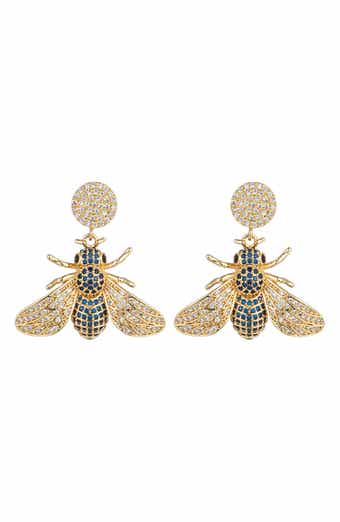 Eye Candy Los Angeles Mason Bee CZ Statement Earrings