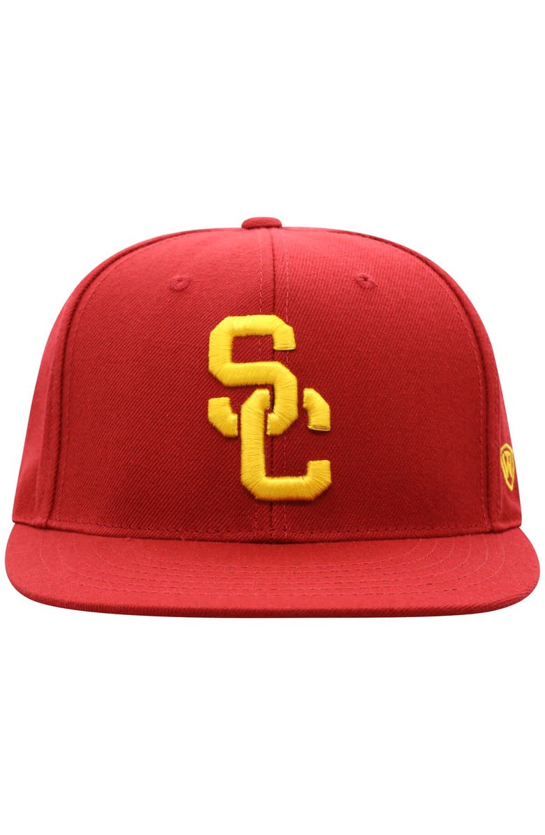 TOP OF THE WORLD Men's Top of the World Cardinal USC Trojans Team Color Fitted Hat, Alternate, color, Cardinal