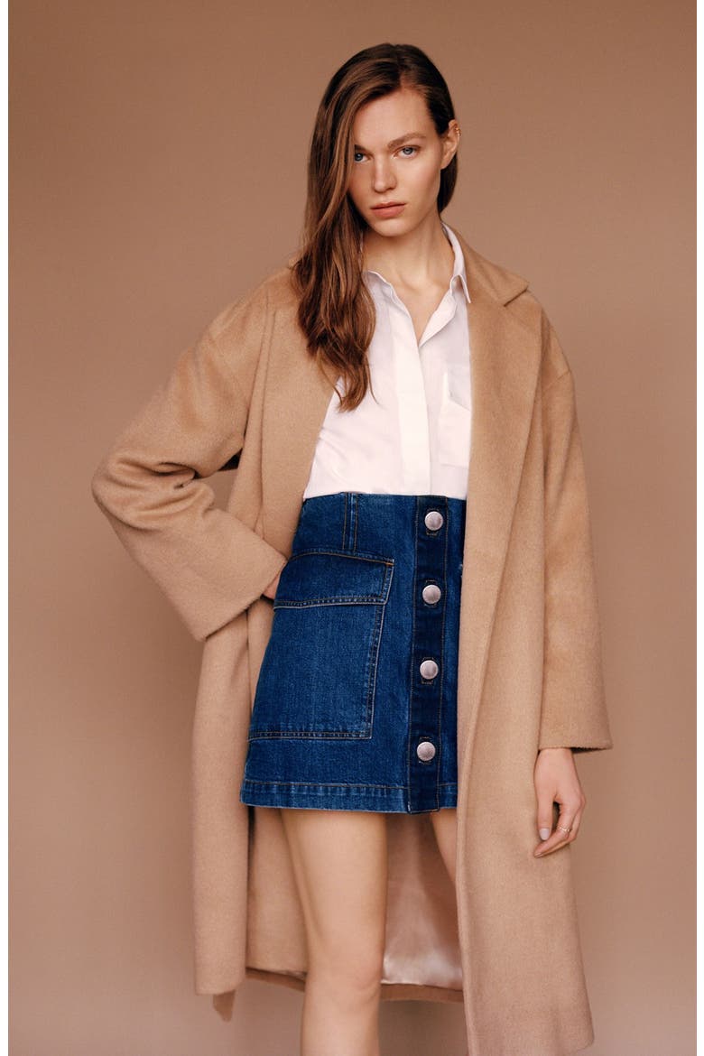 Long Belted Coat, Alternate, color, CAMEL