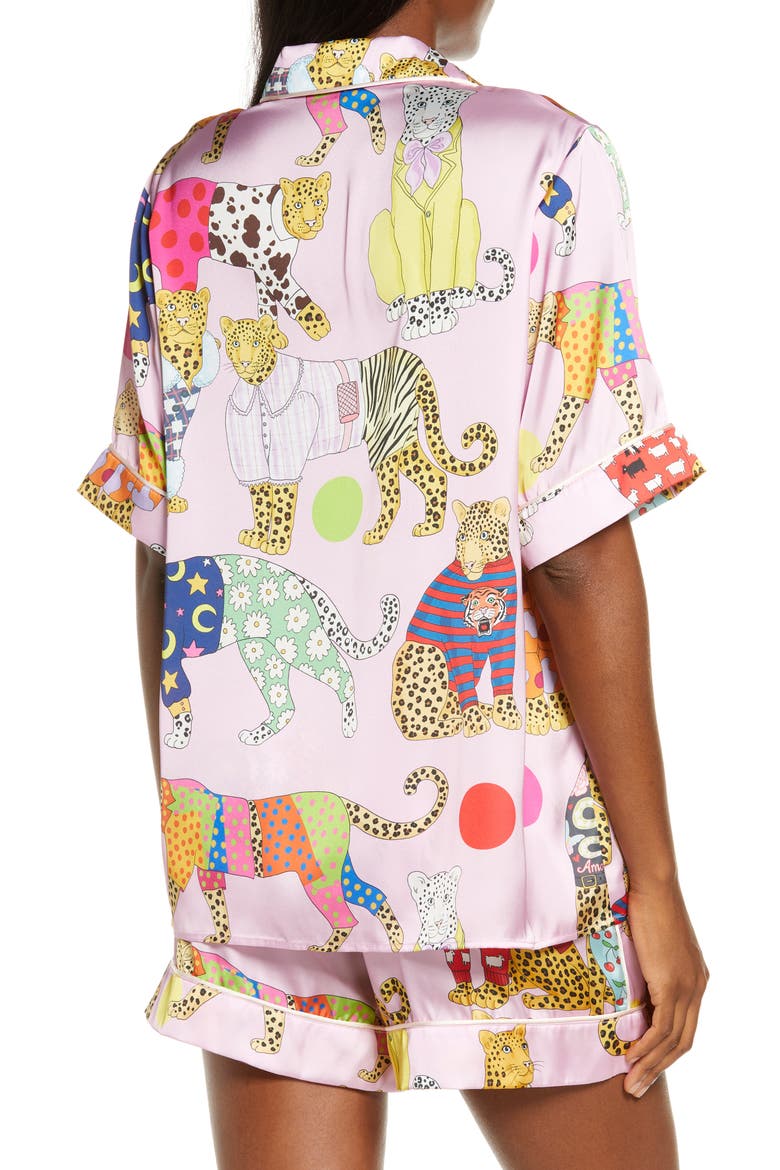 A Leopard Never Changes Its Spots Short Pajamas, Alternate, color, PINK