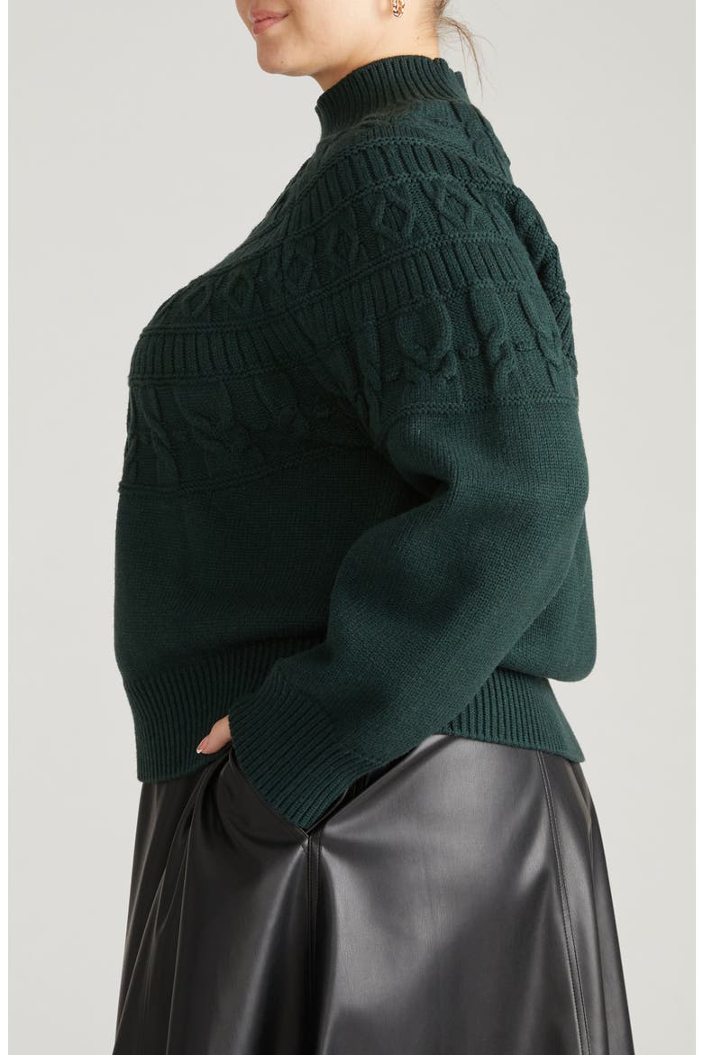 Safiya Mock Neck Sweater, Alternate, color, SCARAB GREEN