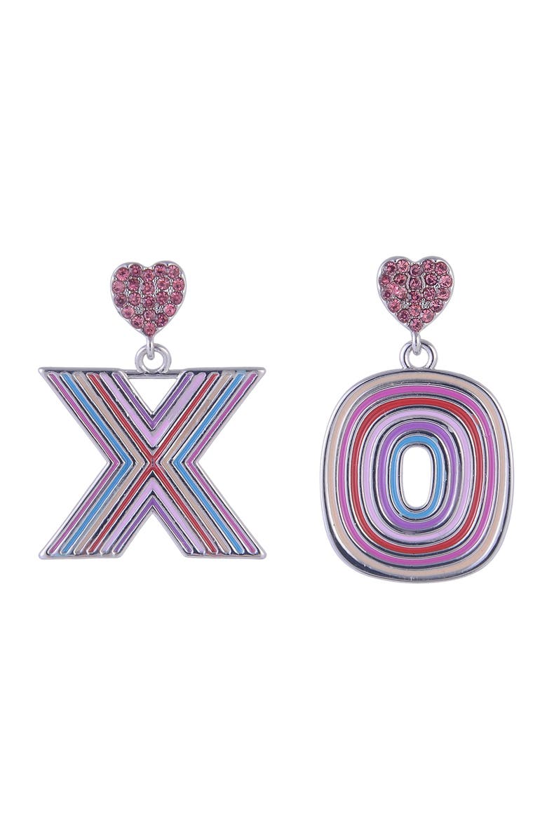XO Drop Earrings, Alternate, color, Pink