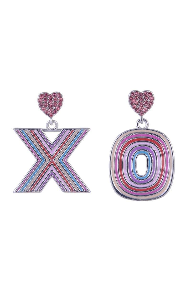 Hallmark XO Drop Earrings, Alternate, color, Pink