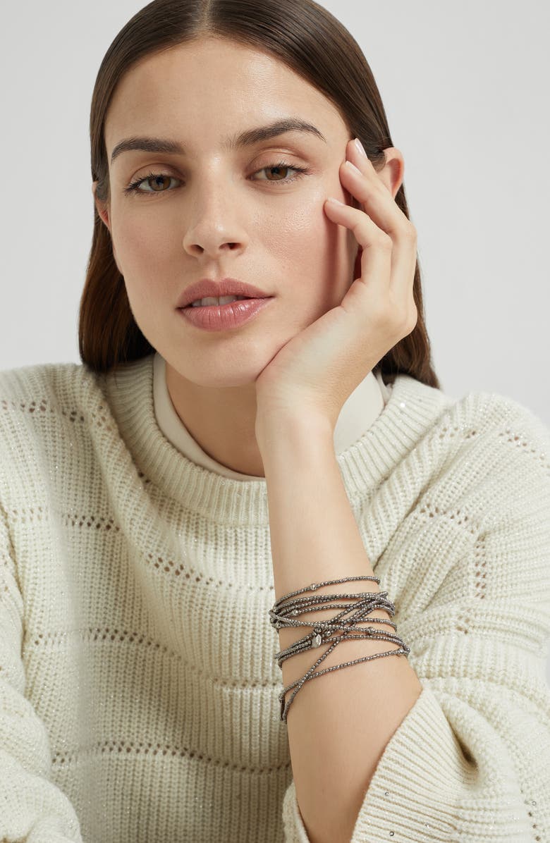 Brunello Cucinelli Wrap Bracelet, Alternate, color, Silver