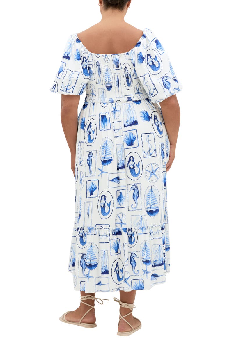 City Chic Giselle Allover Print Maxi Dress, Alternate, color, Amalfi Postcard