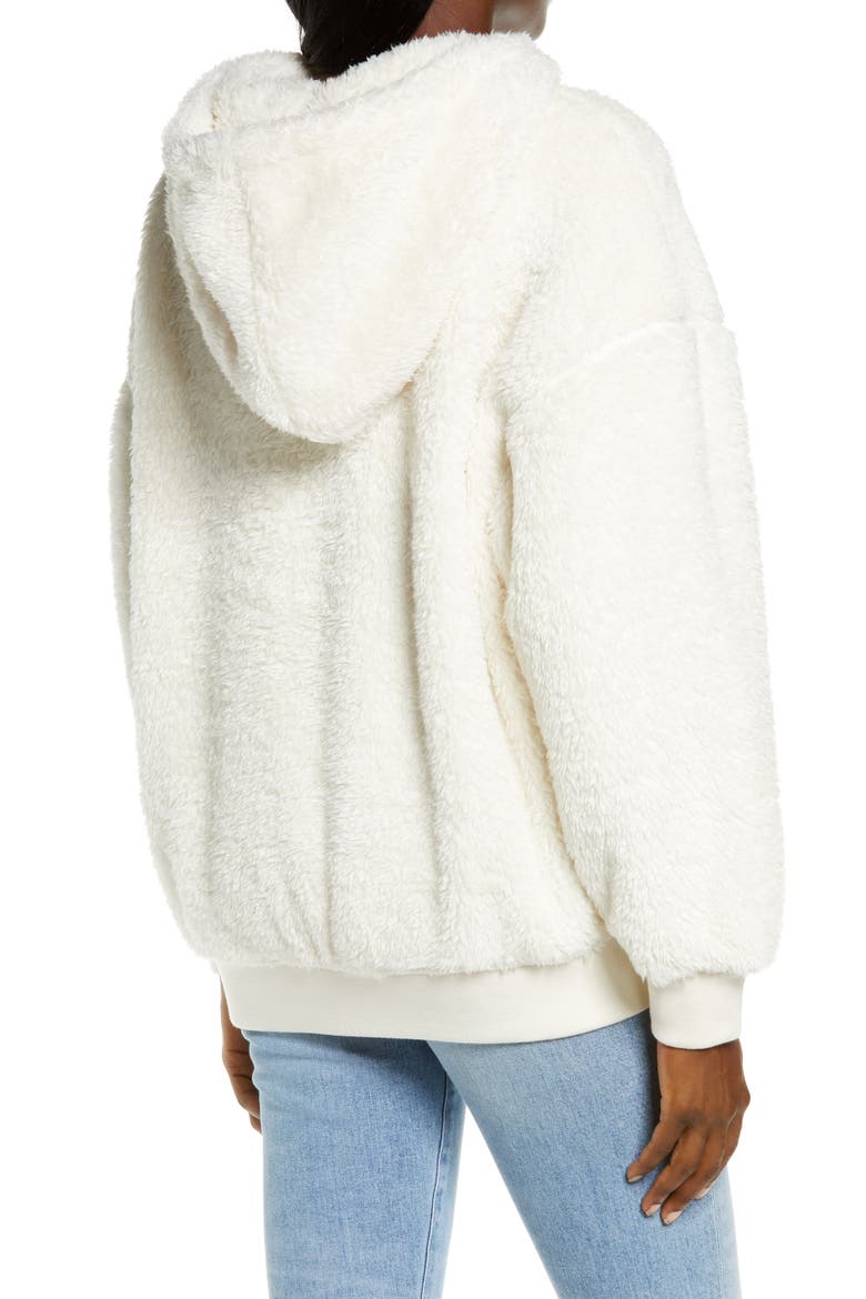 Lorya Double Face Fleece Hoodie, Alternate, color, CREAM