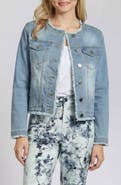 APNY Frayed Collarless Denim Jacket
