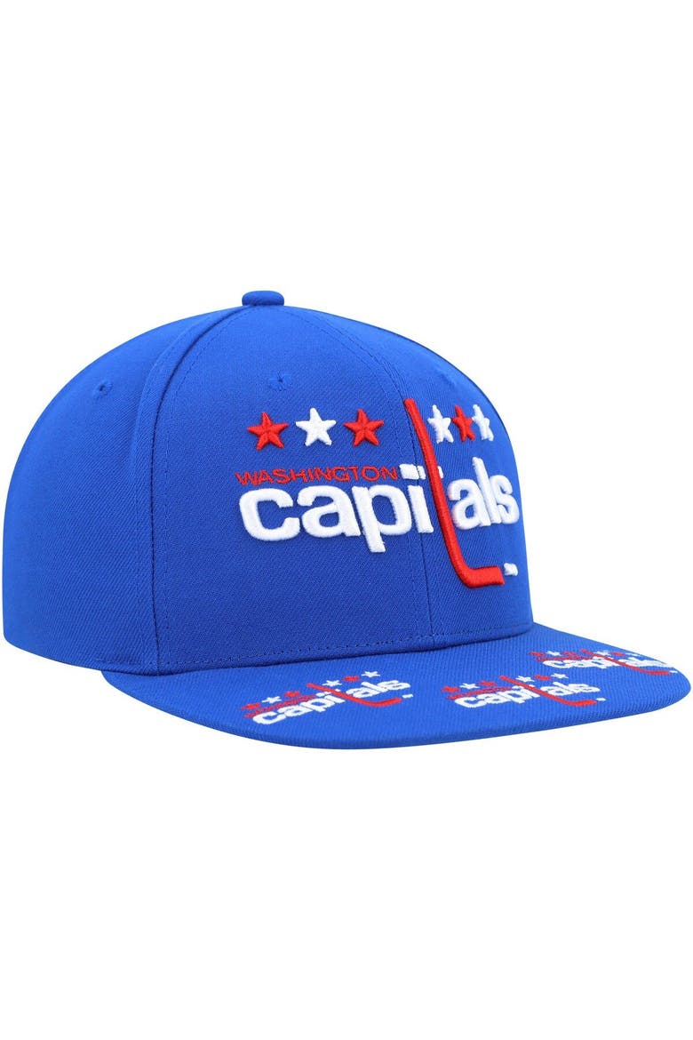 Men's Mitchell & Ness Navy Washington Capitals Vintage Hat Trick Snapback Hat, Alternate, color, Navy