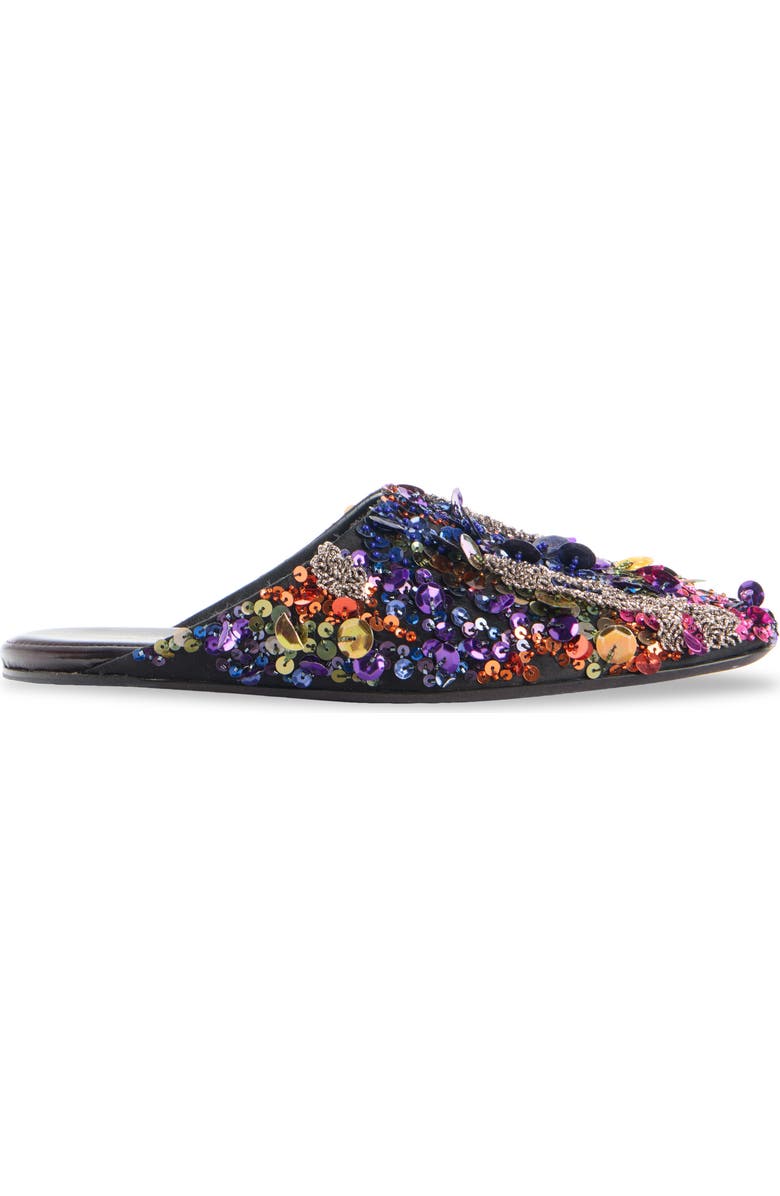Dries Van Noten Sequin & Bead Mule, Alternate, color, Orange Multicolor