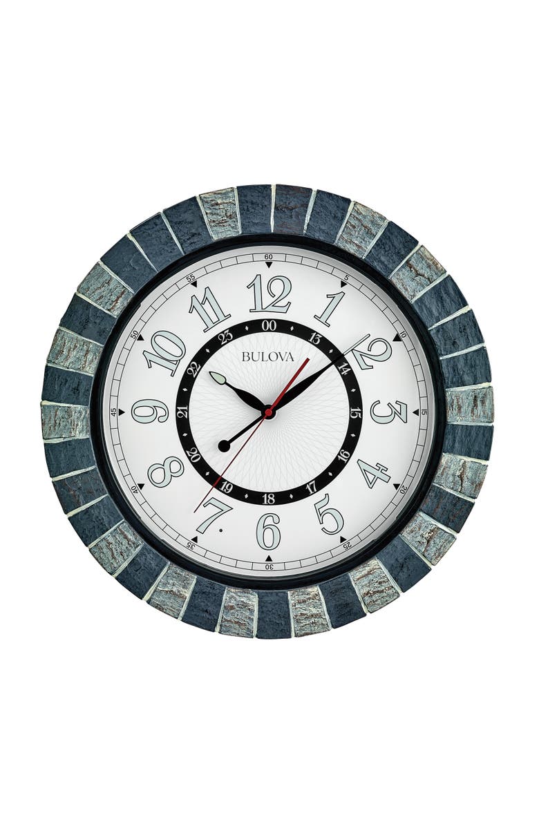 Bulova Clocks Garden Party Outdoor Clock, Main, color, Blue