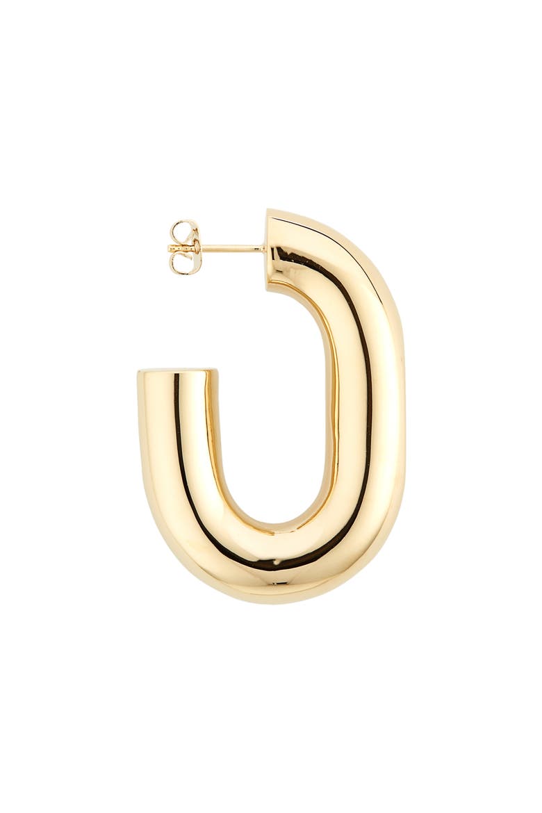 XL Link Hoop Earrings, Alternate, color, GOLD