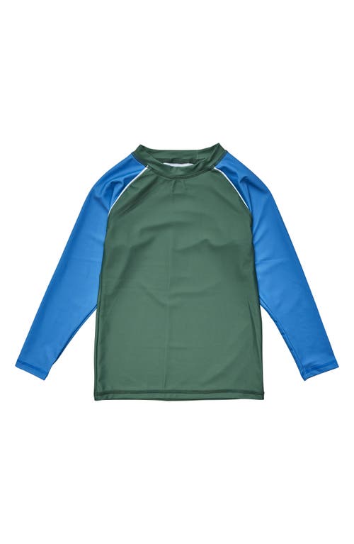 Snapper Rock Kids' Colorblock Long Sleeve Rashguard Top in Blue 
