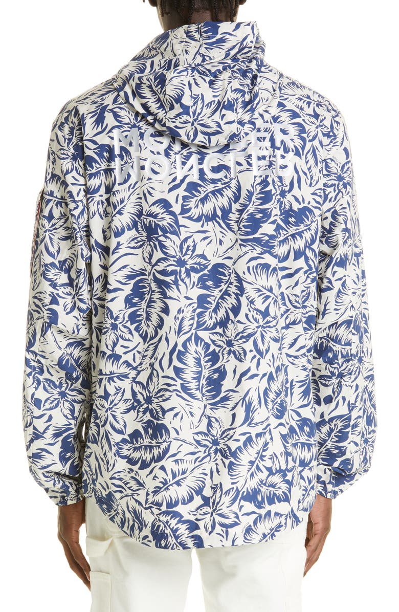 Moncler Ebizo Tropical Print Hooded Jacket, Alternate, color, 