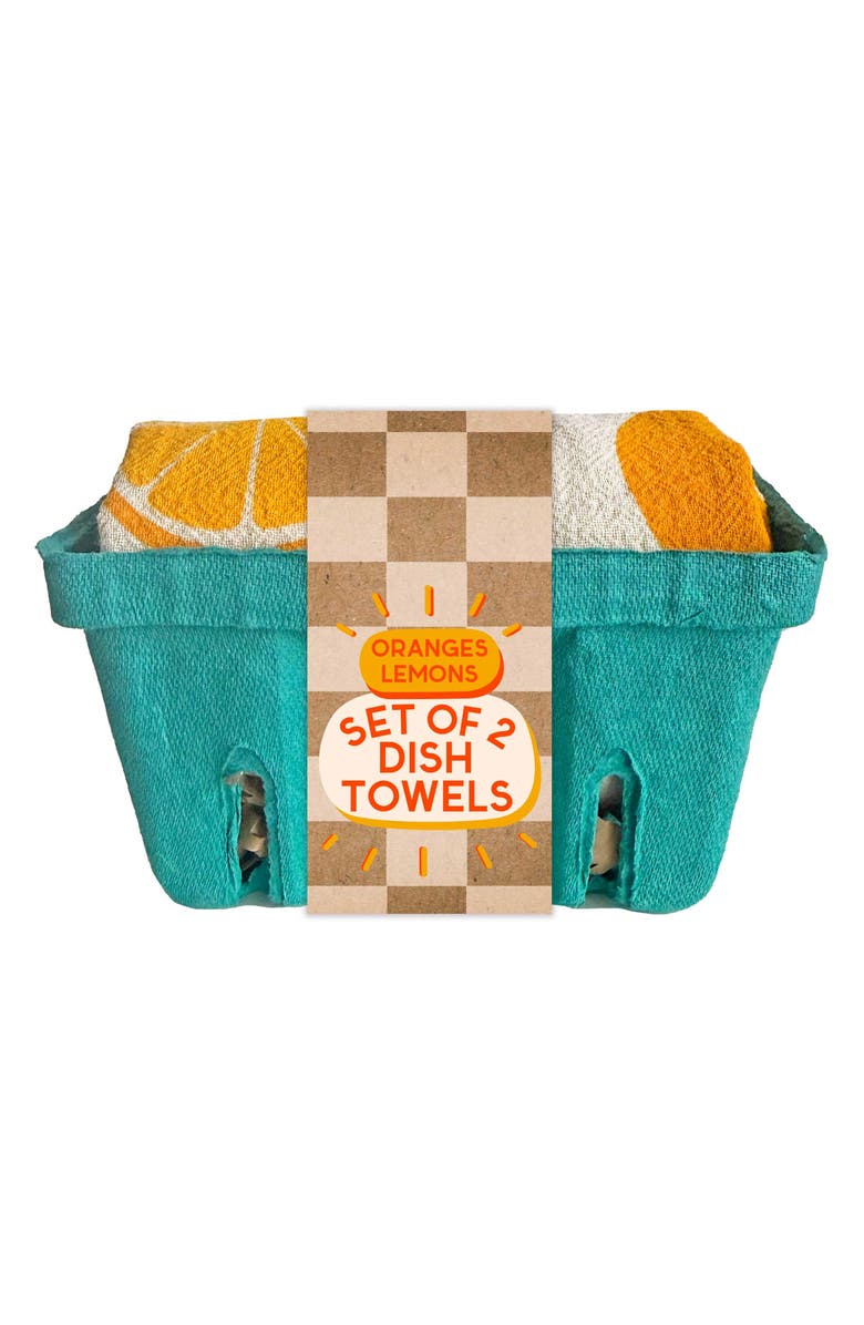 The Neighborgoods Set of 2 Lemon Orange Dish Towels, Alternate, color, 