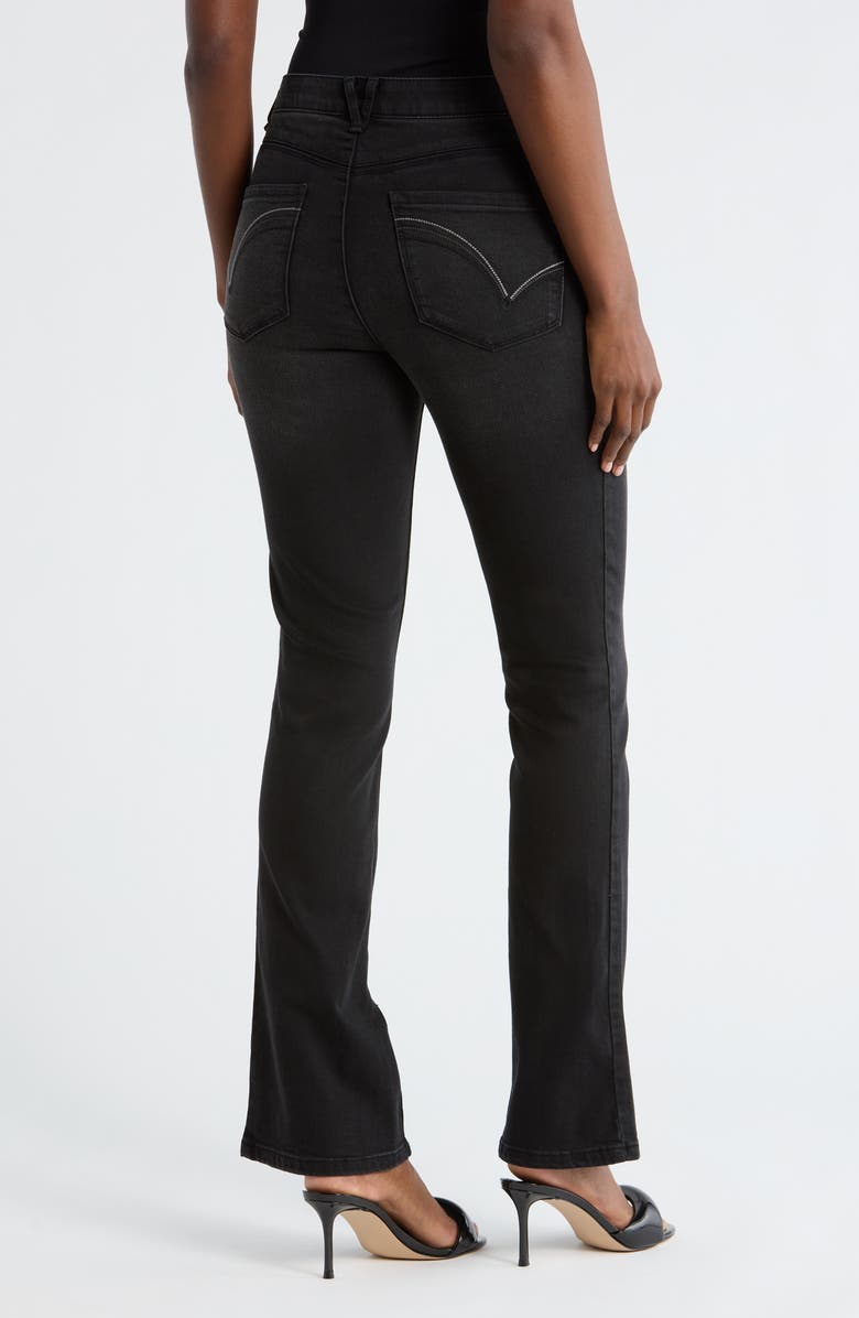 Democracy AbSolution High Waist Itty Bitty Bootcut Jeans, Alternate, color, Washed Black