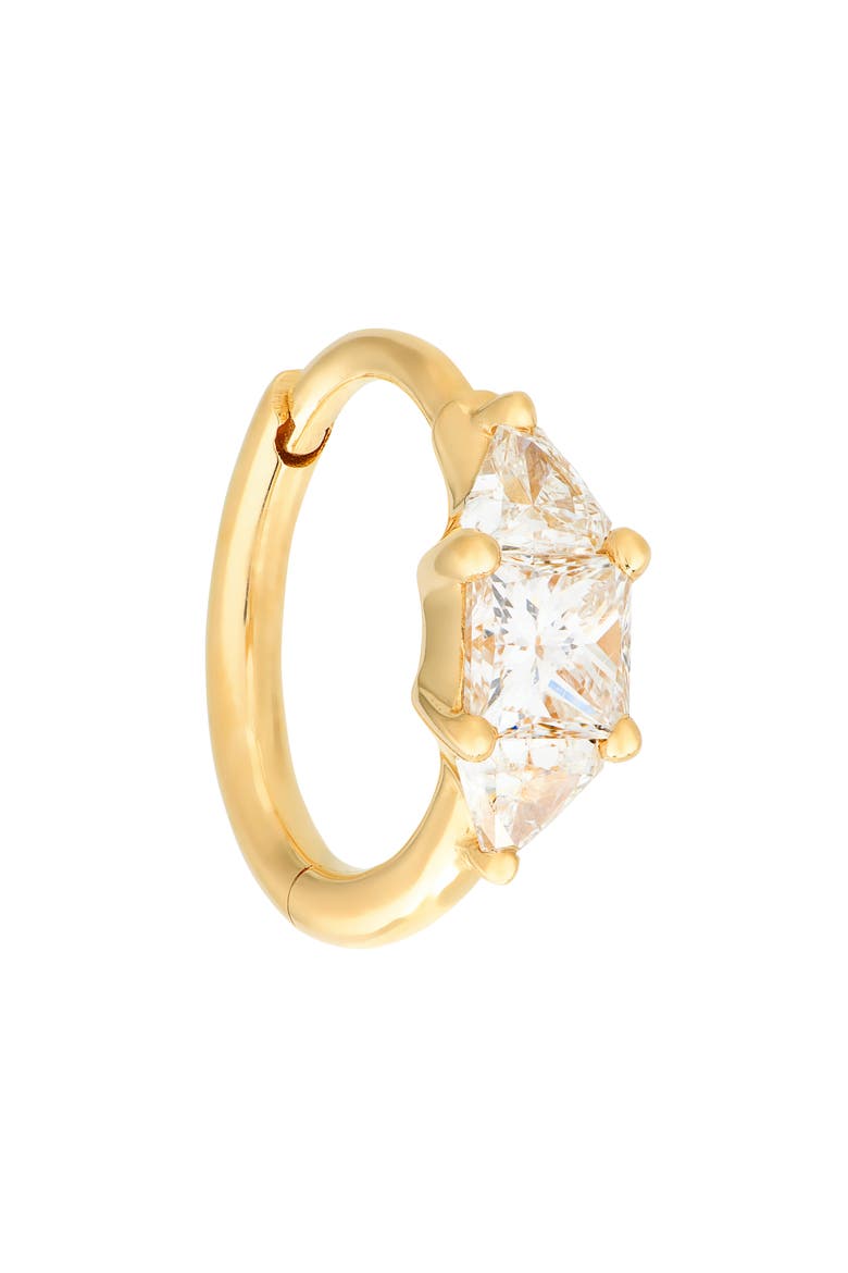 Diamond Huggie Hoop Earring, Alternate, color, YELLOW GOLD