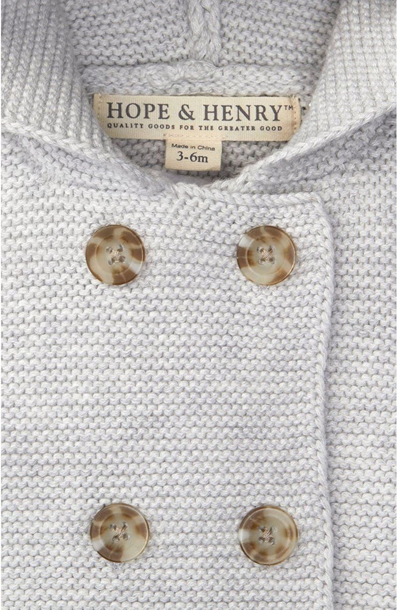 Hope & Henry Baby Faux Fur Hooded Sweater, Infant, Alternate, color, Light Grey Heather