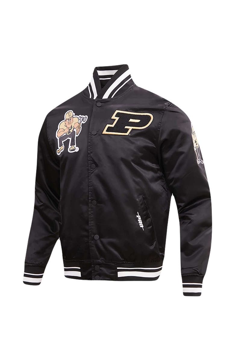PRO STANDARD Men's Pro Standard Black Purdue Boilermakers Classic Satin Full-Snap Jacket, Alternate, color, 
