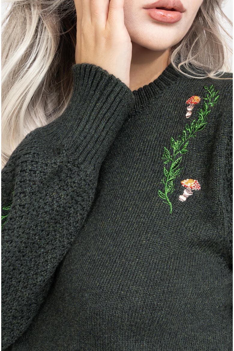 Fable Embroidered Knit Jumper, Alternate, color, Green