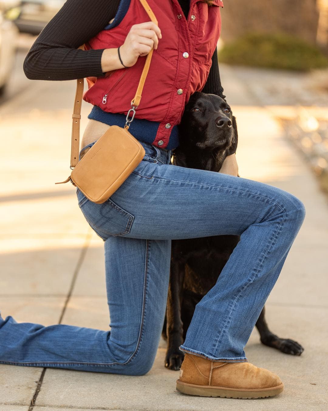 Made Free Leather Convertible Waistpack Handbag, Alternate, color, Camel