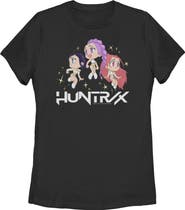 KPop Demon Hunters Women's KPop Demon Hunters Chibi Trio Huntrix Graphic T-Shirt