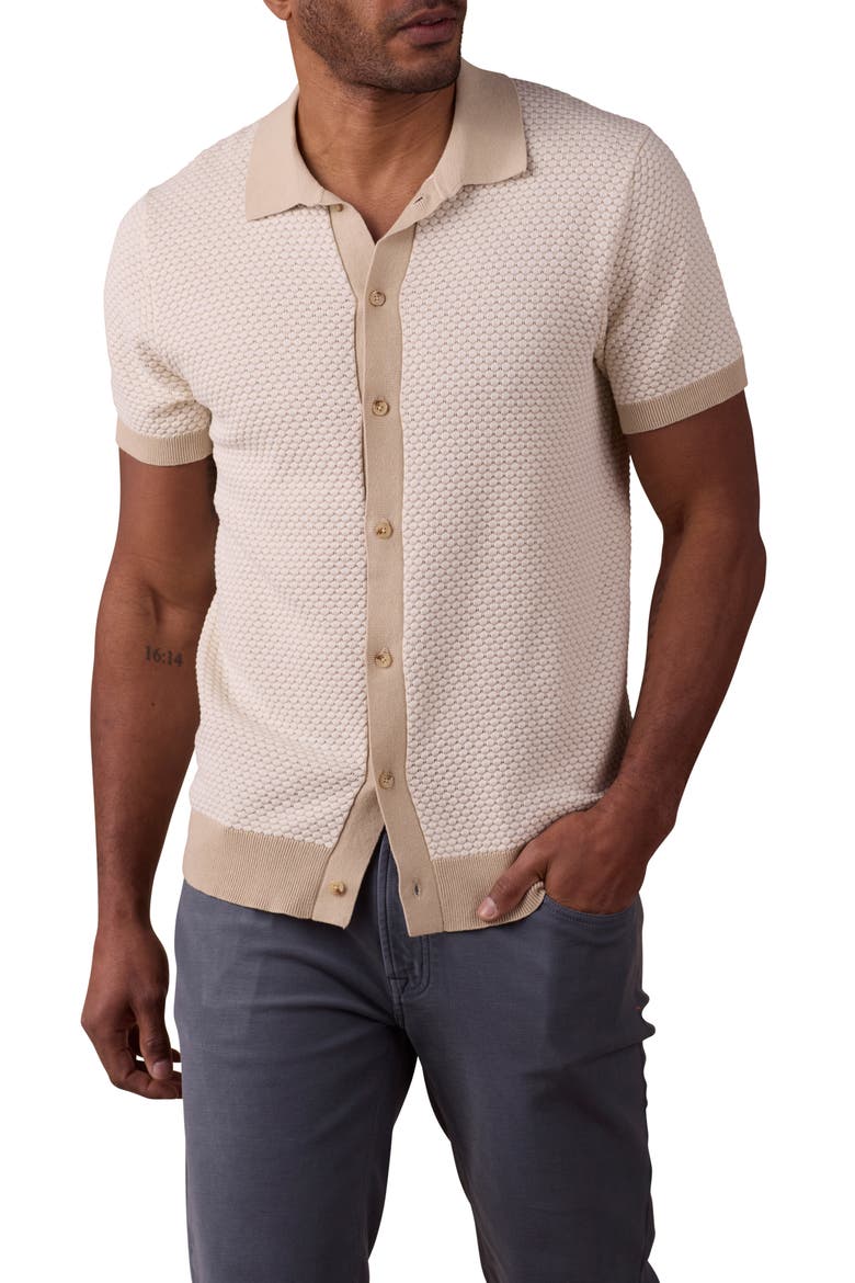Robles Jacquard Knit Short Sleeve Button-Up Shirt (Men) | Nordstrom