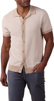 The Normal Brand Robles Jacquard Knit Short Sleeve Button-Up Shirt