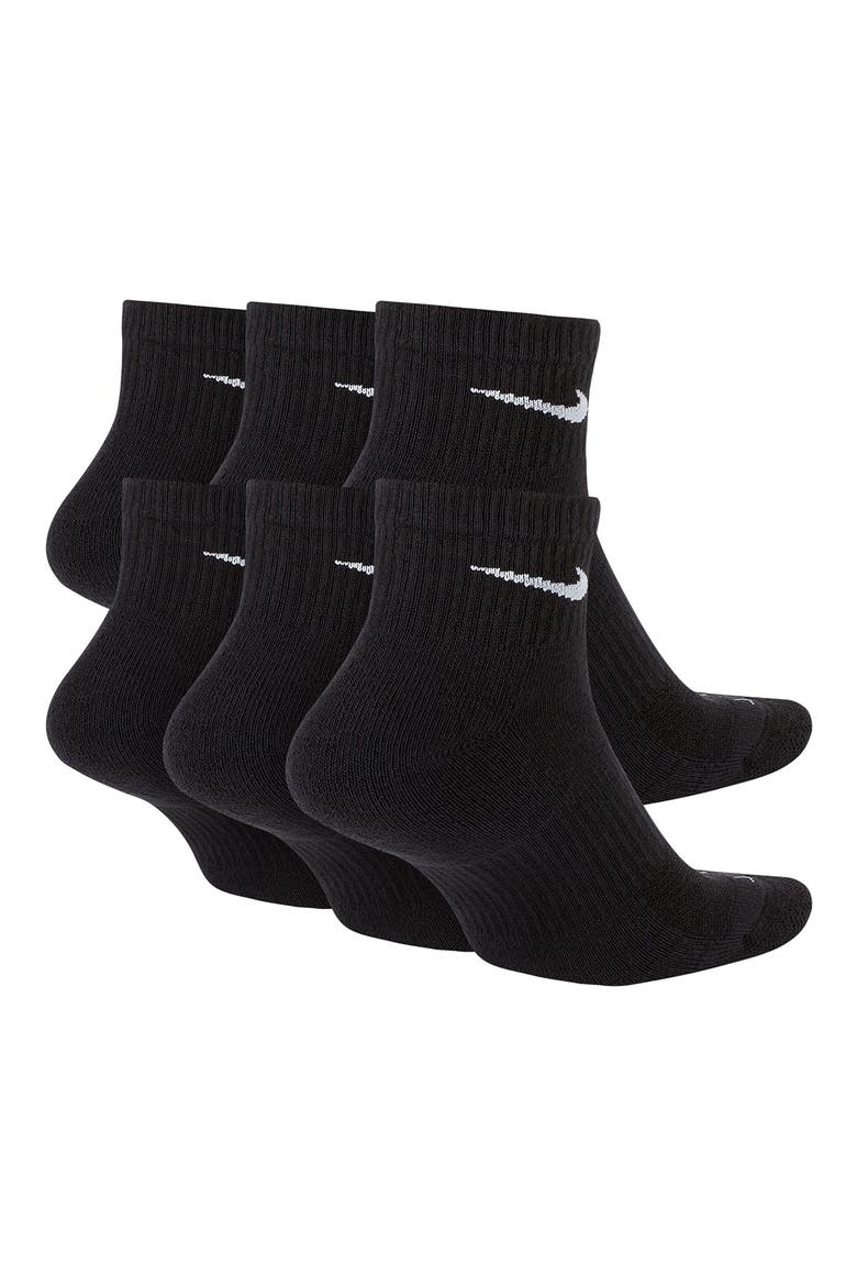 Dri-FIT 6-Pack Everyday Plus Cushioned Low Socks, Alternate, color, BLACK/ WHITE
