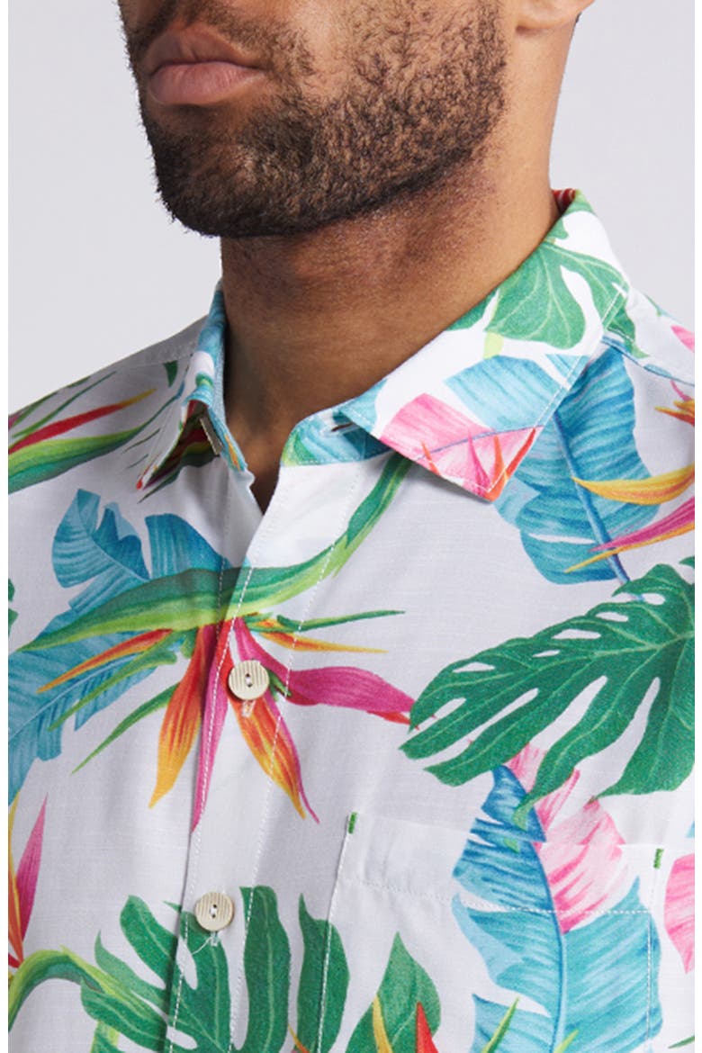 Veracruz Cay Tropic Toss Short Sleeve Button-Up Shirt, Alternate, color, WHITE