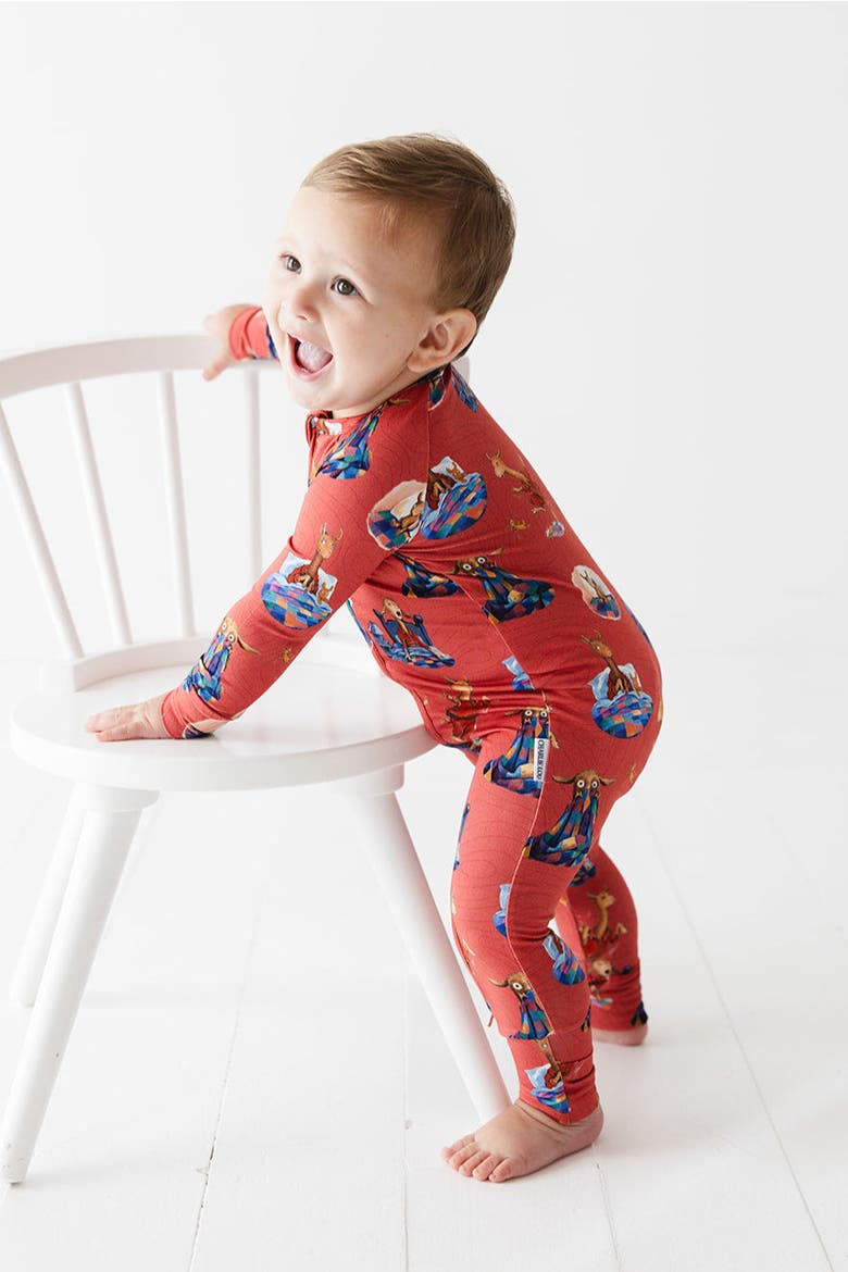 Llama Llama Red Pajama Double Zipper Convertible Romper, Alternate, color, Red