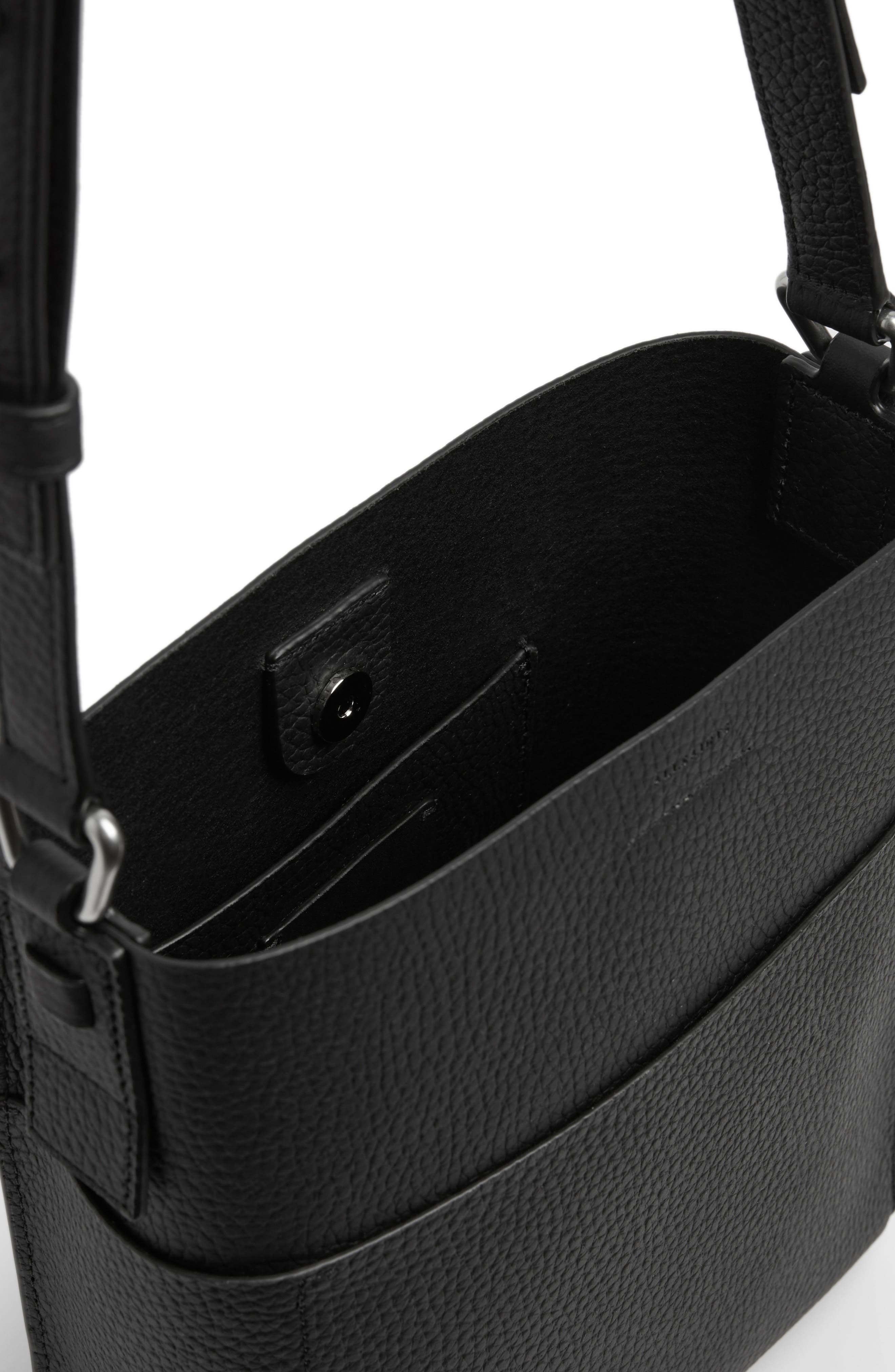 AllSaints Adelina Small Pebbled Leather Tote, Alternate, color, 