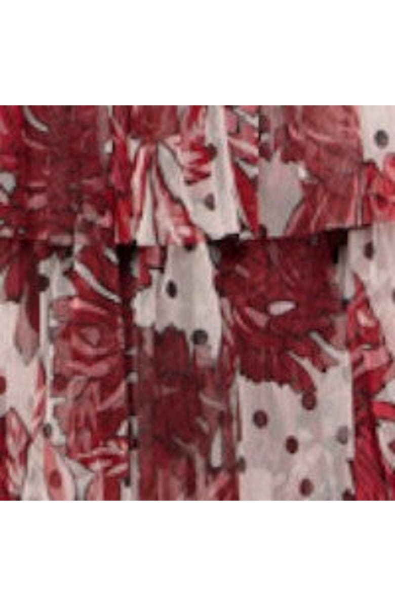 MINT VELVET Floral Print Tulle Midi Dress, Alternate, color, Red