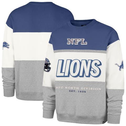 Men's '47 Blue/Gray Detroit Lions Breeze Maximalist Sweatshirt