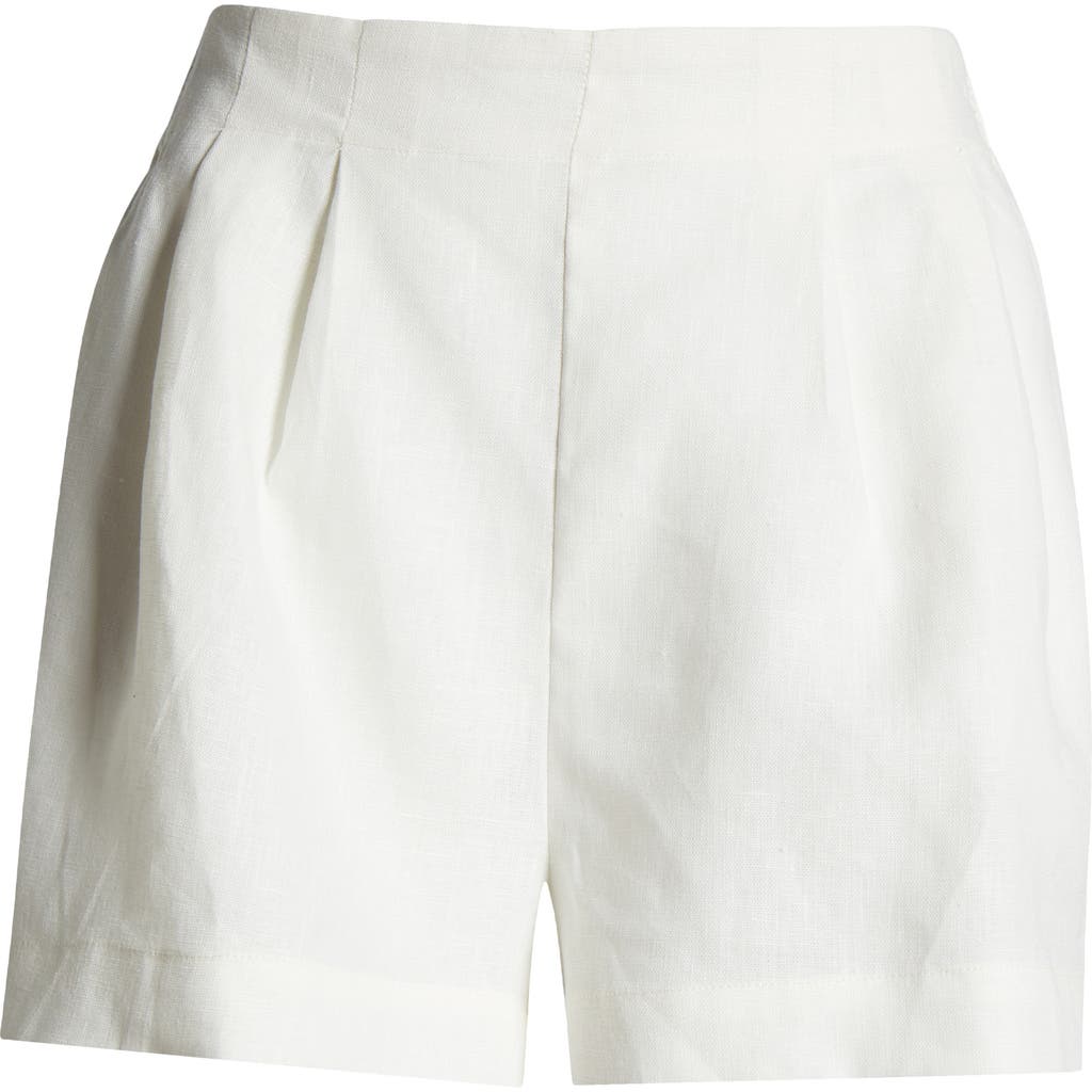 Faithfull The Brand Mirelle Pleat Front Linen Shorts In White