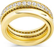 Sterling Forever Jackie Cubic Zirconia Stack Ring
