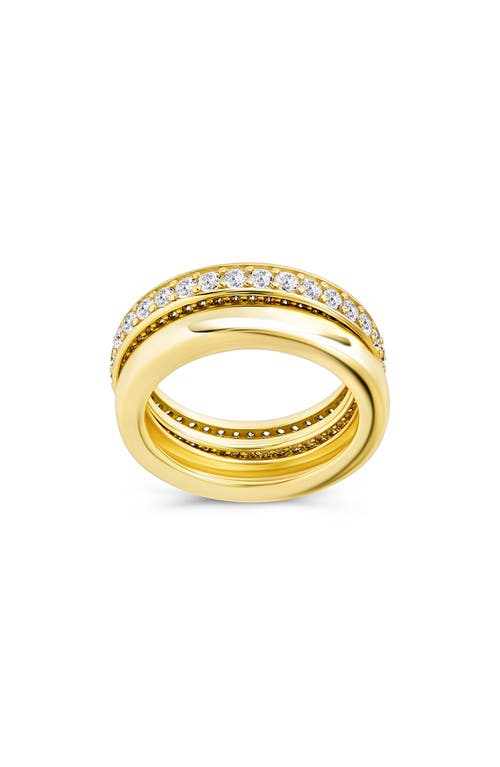 Sterling Forever Jackie Cubic Zirconia Stack Ring In Gold