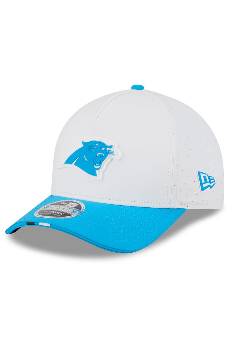 New Era Men's New Era  White/Blue Carolina Panthers 2025 NFL Training Camp A-Frame 9FORTY Adjustable Hat, Main, color, White