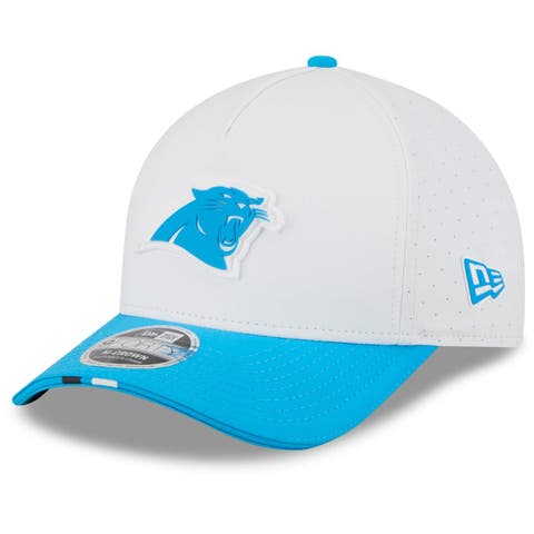 Men's New Era  White/Blue Carolina Panthers 2025 NFL Training Camp A-Frame 9FORTY Adjustable Hat